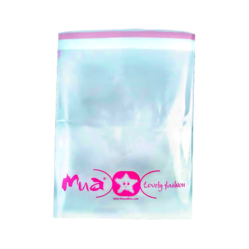 Ejemplo de bolsa transparente personalizada para marca de prendas